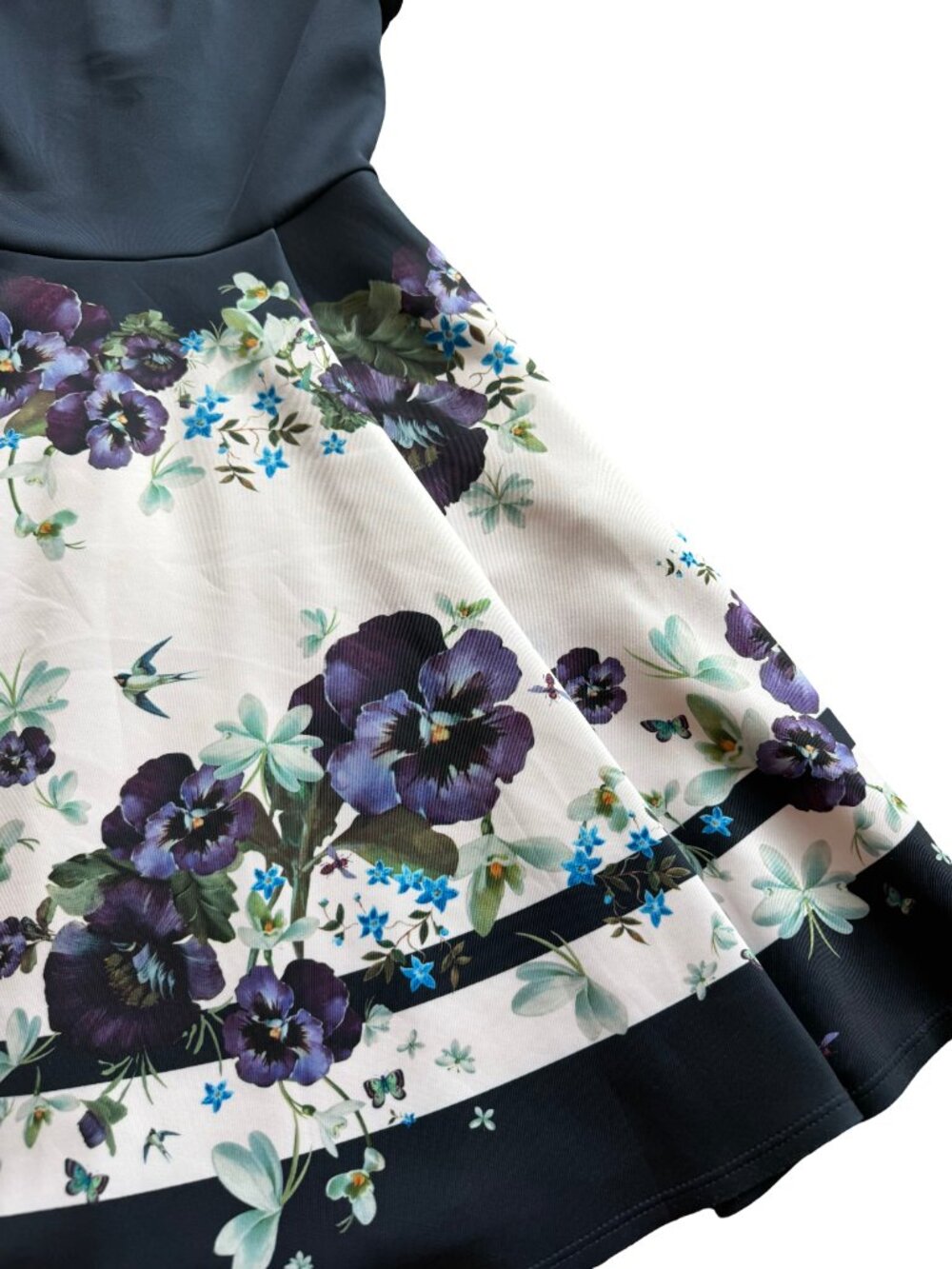 Ted Baker London Stefh A-Line Short Sleeve Dress Floral Print Size 2 4-6 Women's - Picture 15 of 16